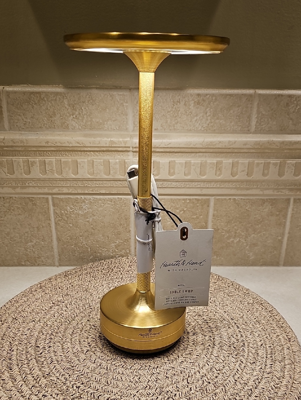 Hearth And Hand With Magnolia Brass Finish Touch Sensor Table Top Lamp